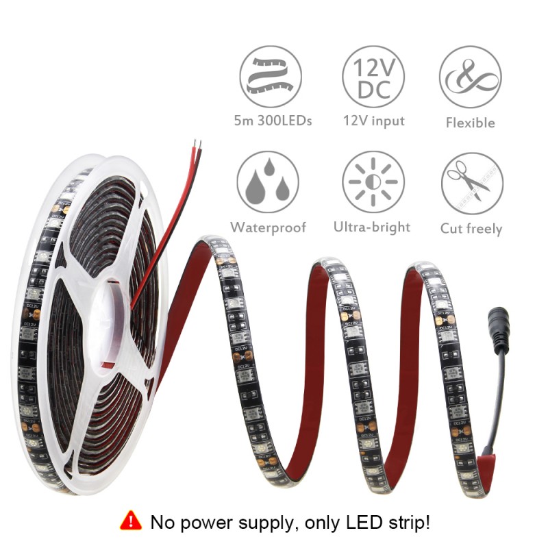 Blue LED Strip Lights Waterproof IP65 82ft, 5-Pack Of 16.4ft/5M 60 LEDs ...